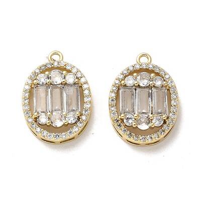 Brass Micro Pave Cubic Zirconia Pendants
