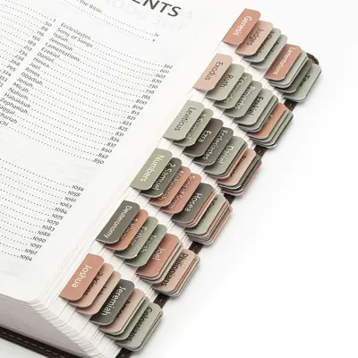 Vintage Color Bible Tabs, 5 Sheets/set Bible Study Journaling Supplies, Bible Book Stickers, Bible Tabs for Old & New Testame...