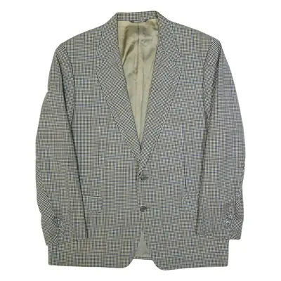 CANALI Mens Blazer Jacket White Wool Check L