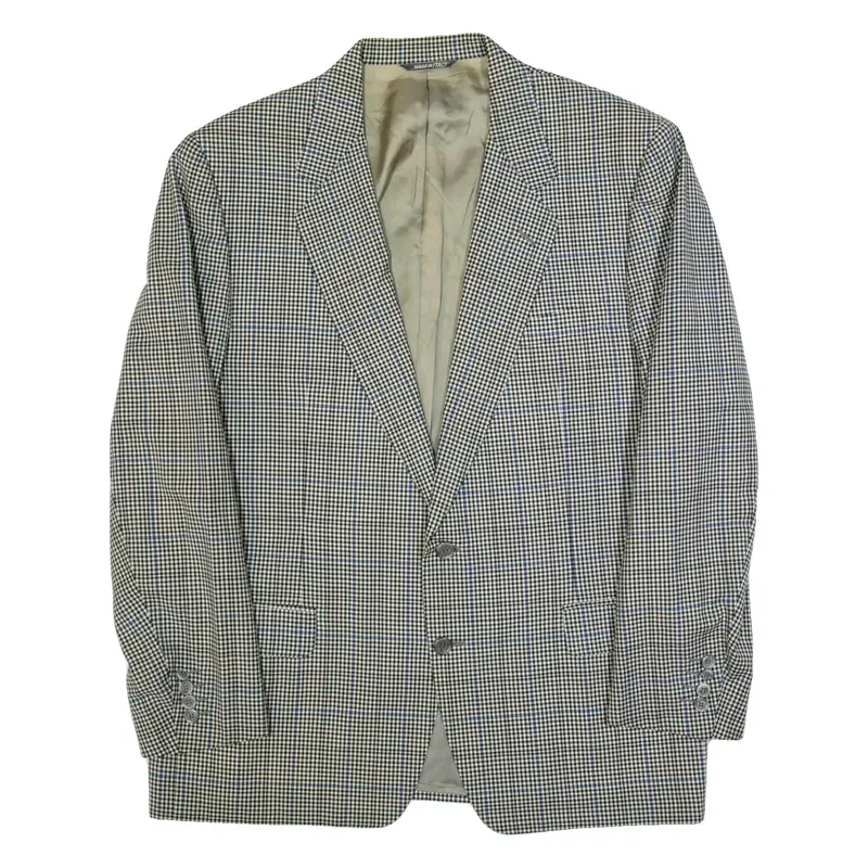 CANALI Mens Blazer Jacket White Wool Check L
