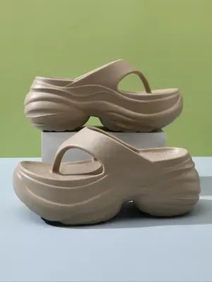 Women's Solid Color Non-slip Slides, Casual Comfortable Breathable Slippers for Summer, Soft Sole Slippers for Indoor & Outdo...