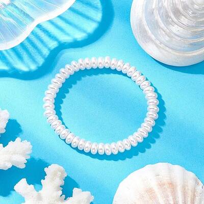 Transparent Spray Painted Glass Beaded Bracelets for Children