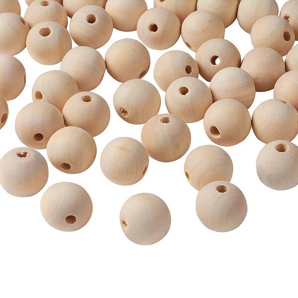 Unfinished Natural Wood Beads Spacer Craft Beads for DIY Macrame Rosary Jewelry