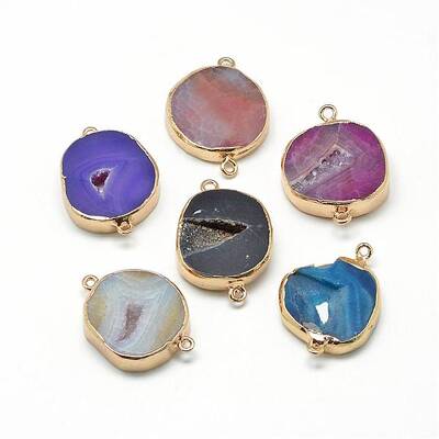 Natural Druzy Agate Links connectors