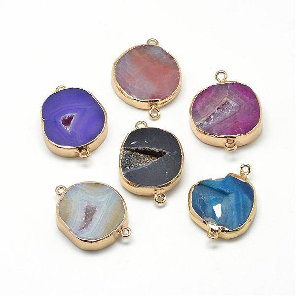 Natural Druzy Agate Links connectors