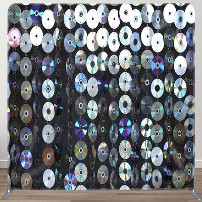 Aperturee Strung Disc Ornaments Musical Party Square Backdrop, 6X6FT(1.8X1.8M), 111 USD, DSH0A473-F, square double-sided back...
