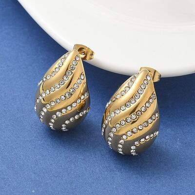 304 Stainless Steel Teardrop Stud Earrings