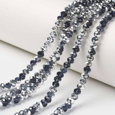 Electroplate Transparent Glass Beads Strands