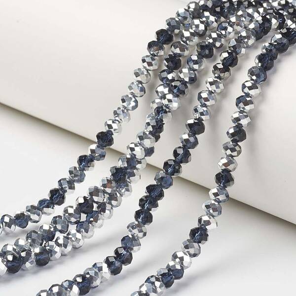 Electroplate Transparent Glass Beads Strands