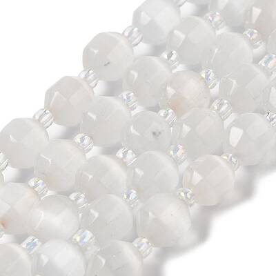 White Cat Eye Beads Strands
