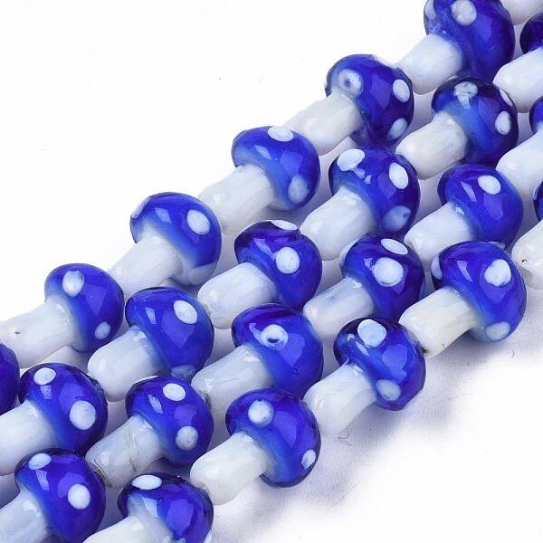 Mushroom Handmade Lampwork Beads Strands