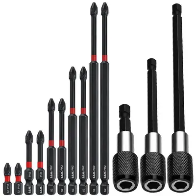 Self-locking Quick Buckle Drill Bit Tools Set,  1 Set Magnetic Impact Rated Nut Driver Tool with Screw Drill Bits Set, Powe...