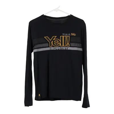 Yell Industries Graphic Long Sleeve T-Shirt - Small Black Cotton
