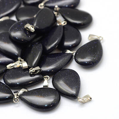 Teardrop Synthetic Blue Goldstone Pendants