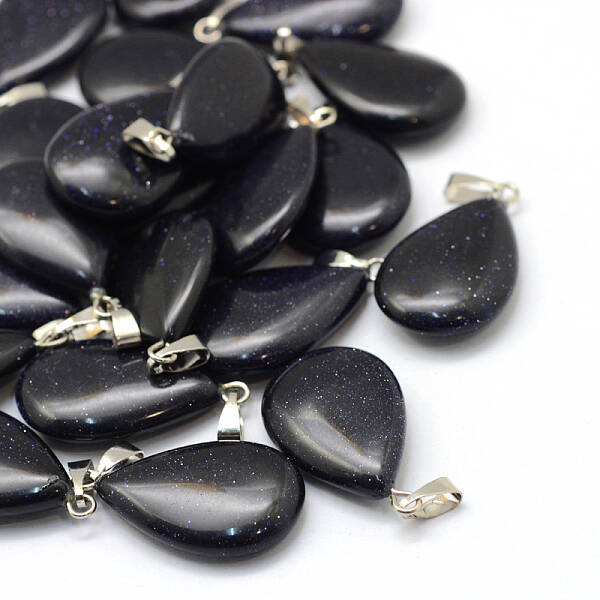 Teardrop Synthetic Blue Goldstone Pendants