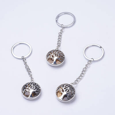 Natural Tiger Eye Keychain