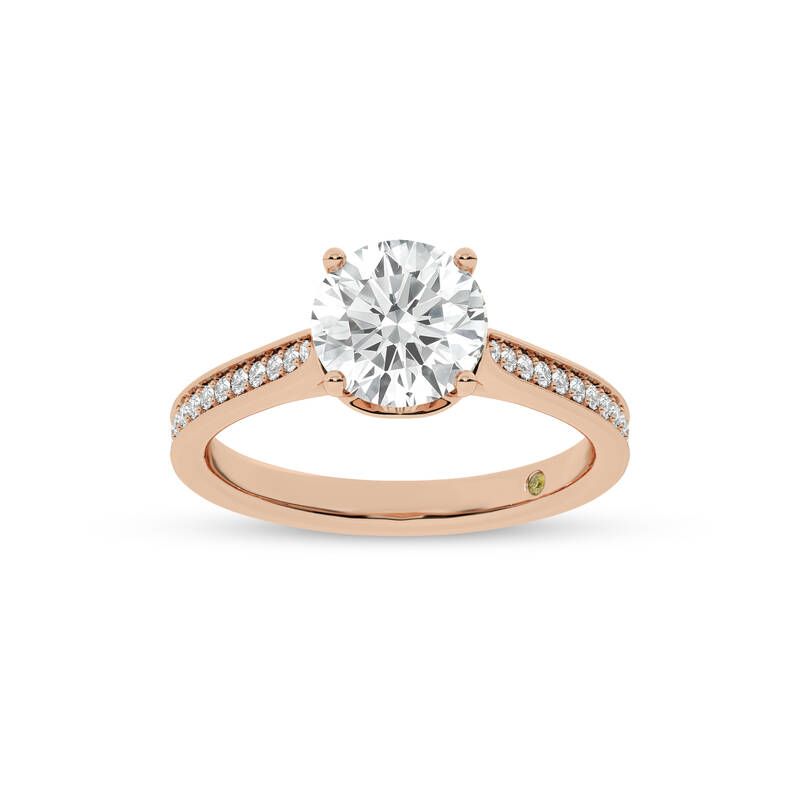 Taos Hidden Halo Round Lab Grown Diamond Engagement Ring | 14K Rose Gold 2 3/4 CT. TW.