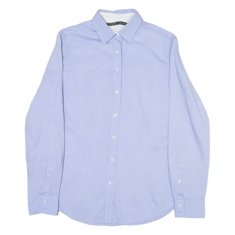ZARA Womens Plain Shirt Blue Long Sleeve M