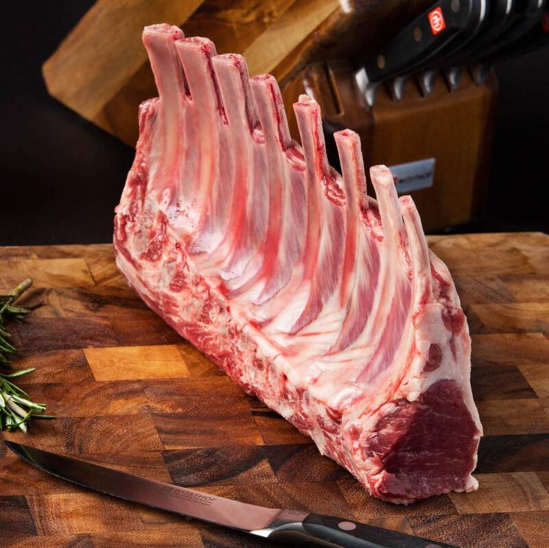 BlackboxMeats Lamb Rack - Domestic - 8 Rib Cap Off - Frenched, 1.5lb