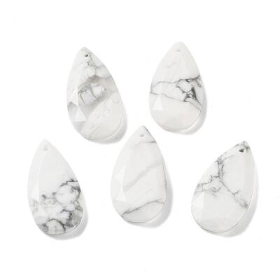 Natural Howlite Faceted Pendants
