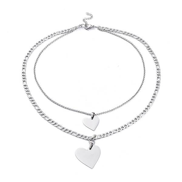 Non-Tarnish 304 Stainless Steel Double Layer Necklaces