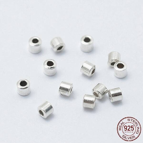 Anti-Tarnish Rhodium Plated 925 Sterling Silver Crimp Beads