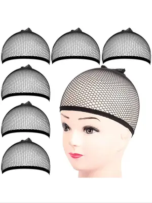 6pcs Women's Two-end High Elastic Wig Special Net Cover Net Cap for Women & Men, Hair Salon Accessories Perfect to Wear it un...