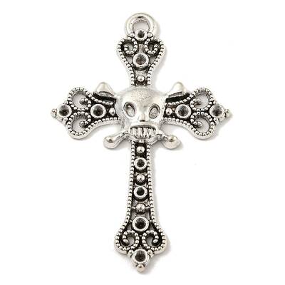 Tibetan Style Alloy Big Pendants Rhinestone Settings