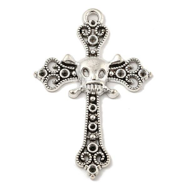 Tibetan Style Alloy Big Pendants Rhinestone Settings