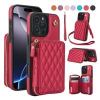 Crossbody Wallet Case for iPhone 16 15 Pro Max 14 13 12 11, RFID Blocking PU Leather Zipper Handbag Purse Flip Cover, Kicksta...
