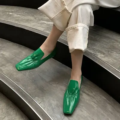 CHIKO Bohdana Square Toe Block Heels Loafer Flats