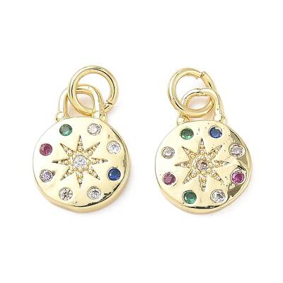 Brass Micro Pave Cubic Zirconia Pendants