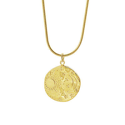 Moon & Sun Stainless Steel Pendant Necklaces
