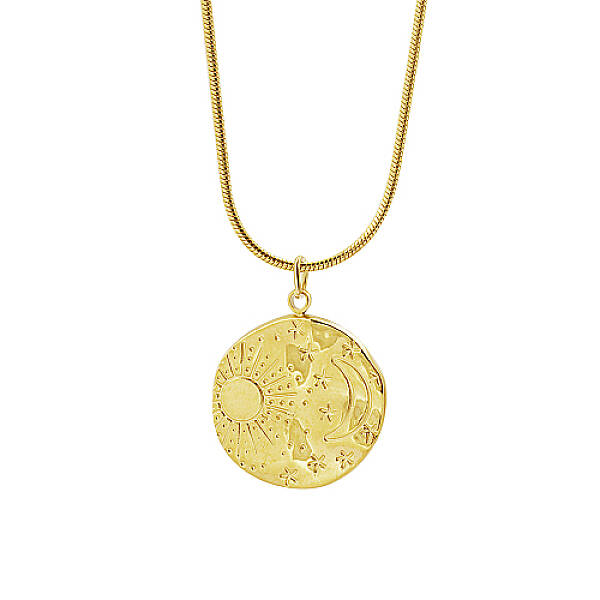 Moon & Sun Stainless Steel Pendant Necklaces