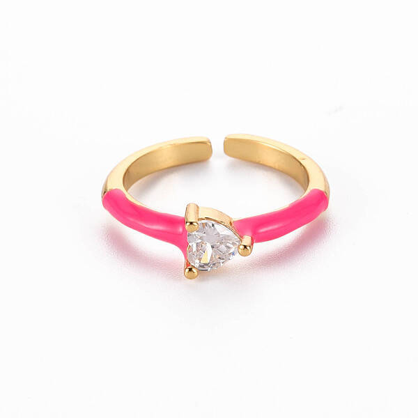 Brass Enamel Cuff Rings