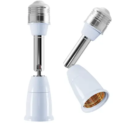 Light Socket Extender, 2PCS Light Bulb Extender 180° Bending Degree, E26/E27 Light Socket Outlet Adapter, 4.5 Inch Extension...