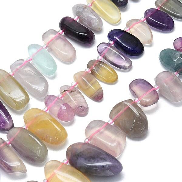 Natural Colorful Fluorite Beads Strands