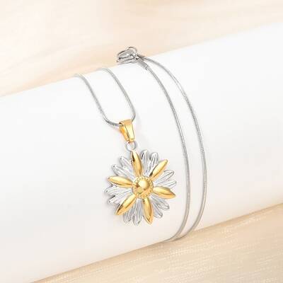 304 Stainless Steel Two Tone Pendant Necklaces for Women