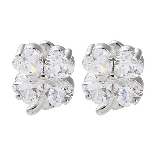 925 Sterling Silver Micro Pave Clear Cubic Zirconia Cuff Earrings