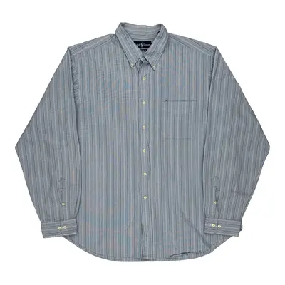 Classic Fit Ralph Lauren Striped Shirt - 2XL Blue Cotton | Size: xx-large