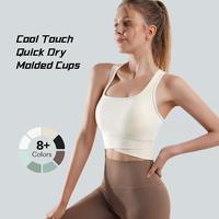 SLIMWEST Cool Touch Quick Dry Molded Cups Sport Bra Tank Tops Breathable Lightweight Support Bra Soft High Strength Women Tig...