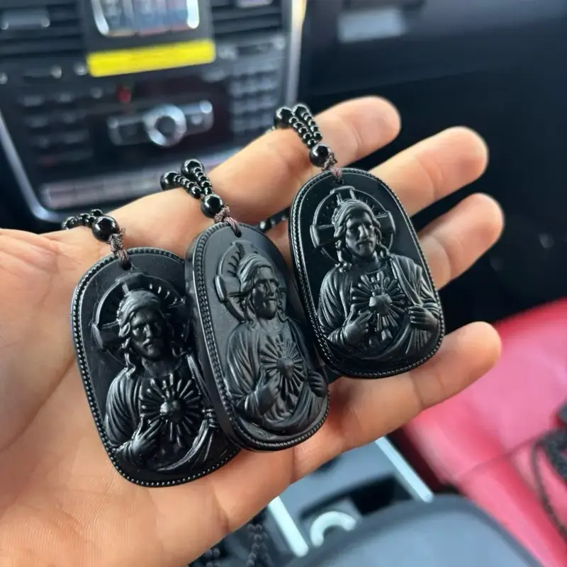 Jesus  Handmade Rosary Necklace - Elegant Unisex Design with Intricate Bead and Medallion, High-Quality Material for Adults