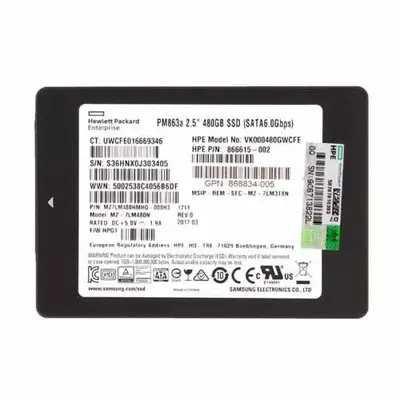 HP 866615-002 | 480GB SATA 6Gb/s Read Intensive 2.5-inch Solid State Drive