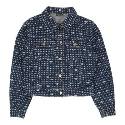 Roccobarocco Cropped Denim Jacket - Small Blue Cotton | Size: small