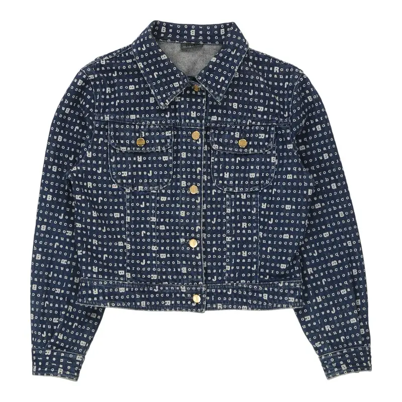 Roccobarocco Cropped Denim Jacket - Small Blue Cotton | Size: small
