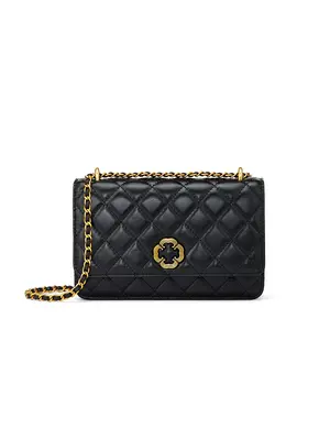 Smting Four-Leaf Clover Clasp quilted golden chain bag
