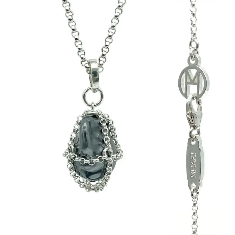 Caged Black Pearl Pendant | Size: 30