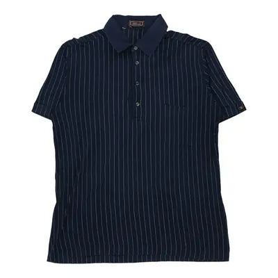 Ennio Muracchini Striped Polo Shirt - Small Navy Cotton