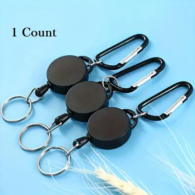 Metal Anti-theft Easy-to-pull Elastic Keychain (1/2/3 Counts), Multi Function Keychain Lanyard, Portable Anti-lost Buckle Rop...