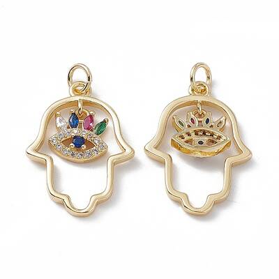 Brass Colorful Cubic Zirconia Pendants